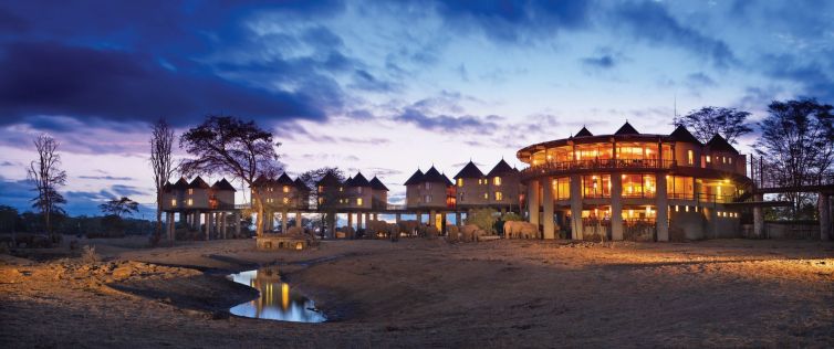Sarova Salt Lick Game Lodge - Exterior night shot